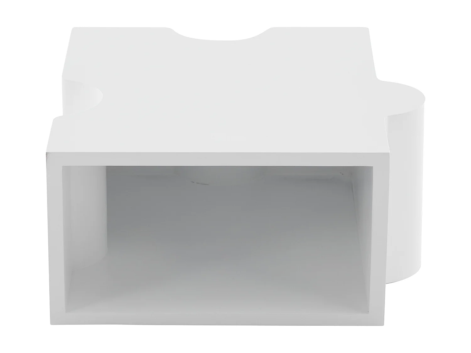 Tables basses 65x60x32 cm modulables design puzzle séparables blanc salon