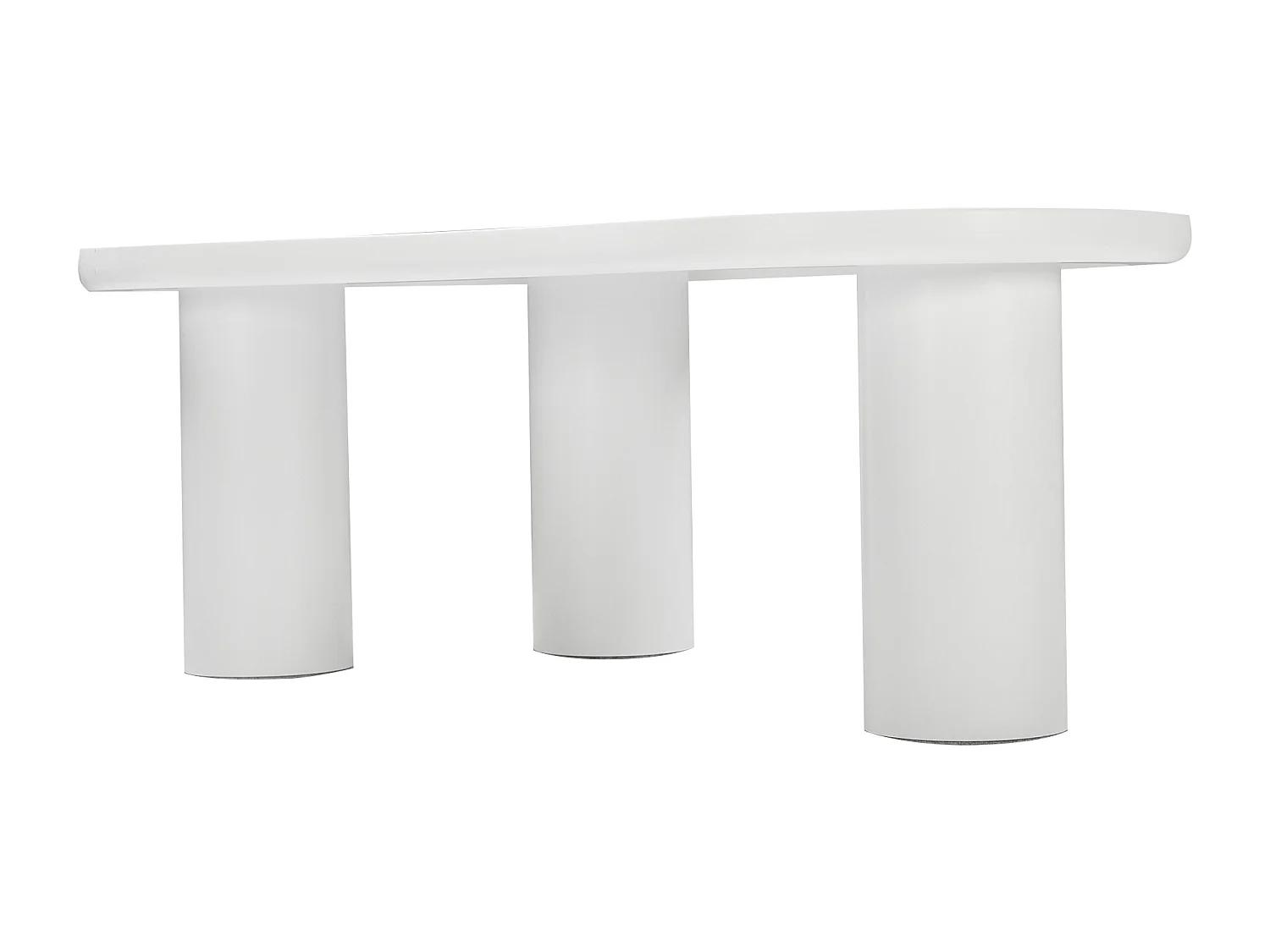 Salontafel 107x66x40.5cm wolkenvorm, MDF blad gelakt, PVC poten met vilt, wit