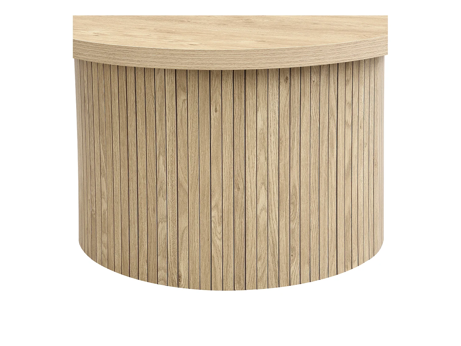 Set van 2 salontafels 106x66x46 cm met grote en kleine tafels van MDF-materiaal in natuurlijke kleur voor de woonkamer