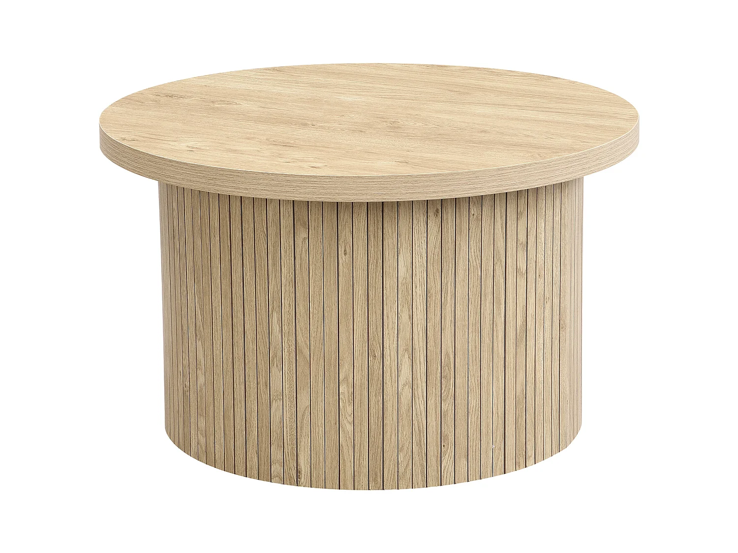 Set van 2 salontafels 106x66x46 cm met grote en kleine tafels van MDF-materiaal in natuurlijke kleur voor de woonkamer