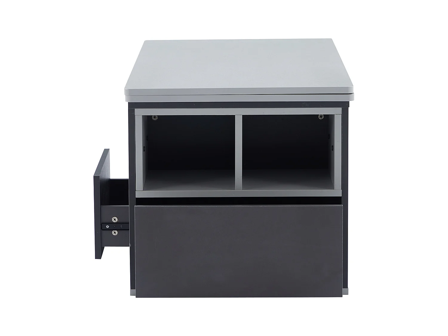 Table basse multifonction dépliable grande capacité gris foncé clair pour salon