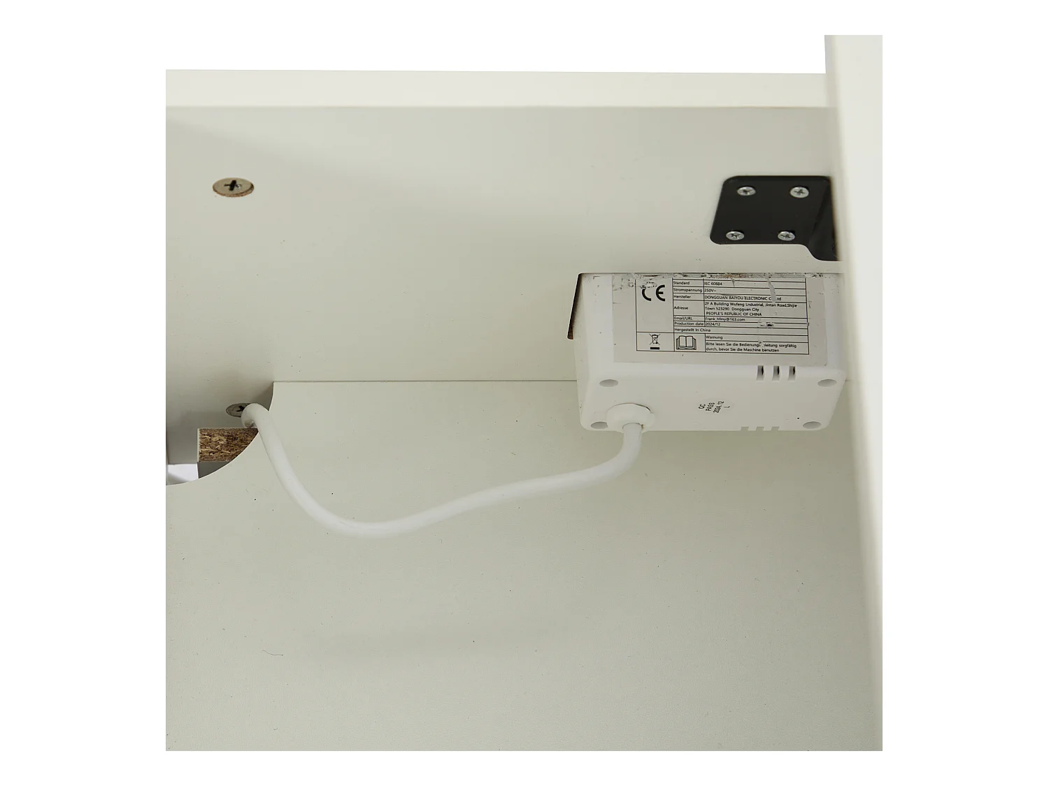 Table basse 100x50x35cm éclairage LED rangement caché hydraulique blanc salon moderne