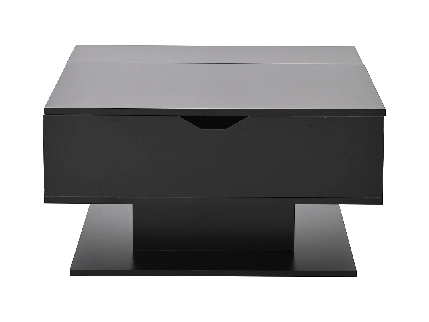 Salontafel 80x77x40 cm geïntegreerde halfopen opbergruimte zwart woonkamer appartement