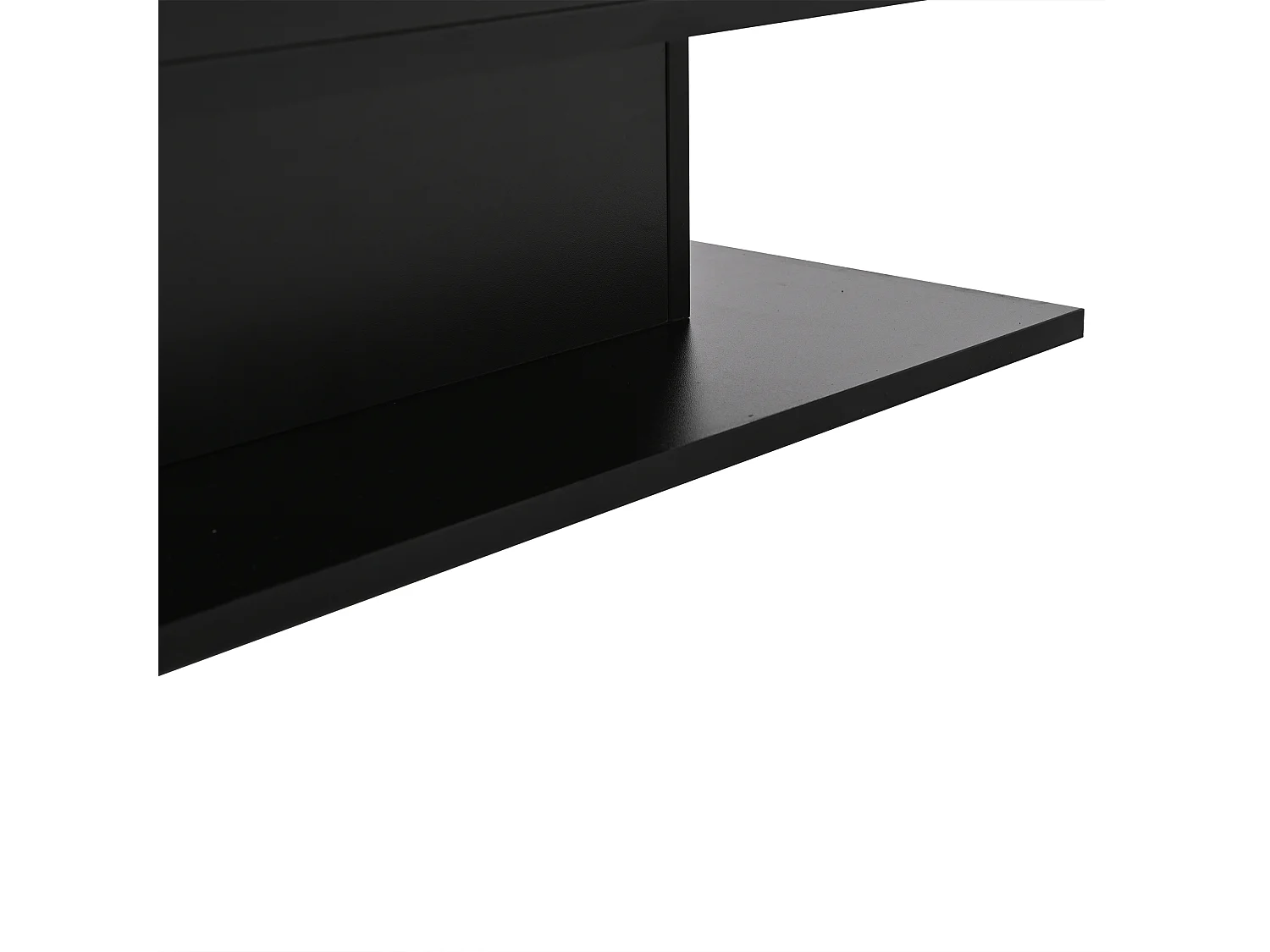 Table basse 80x77x40 cm rangement intégré semi-ouvert noir salon appartement