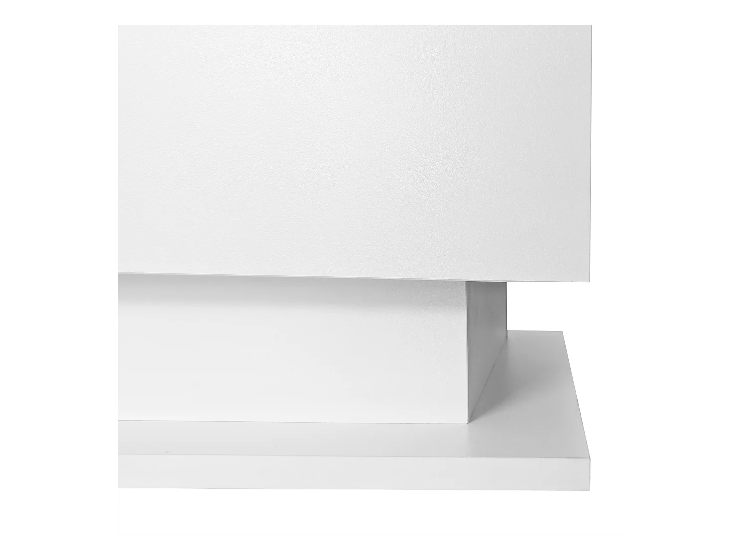 Salontafel 100x50x32cm glanzend met krasbestendig gehard glazen blad LED-verlichting en witte lade