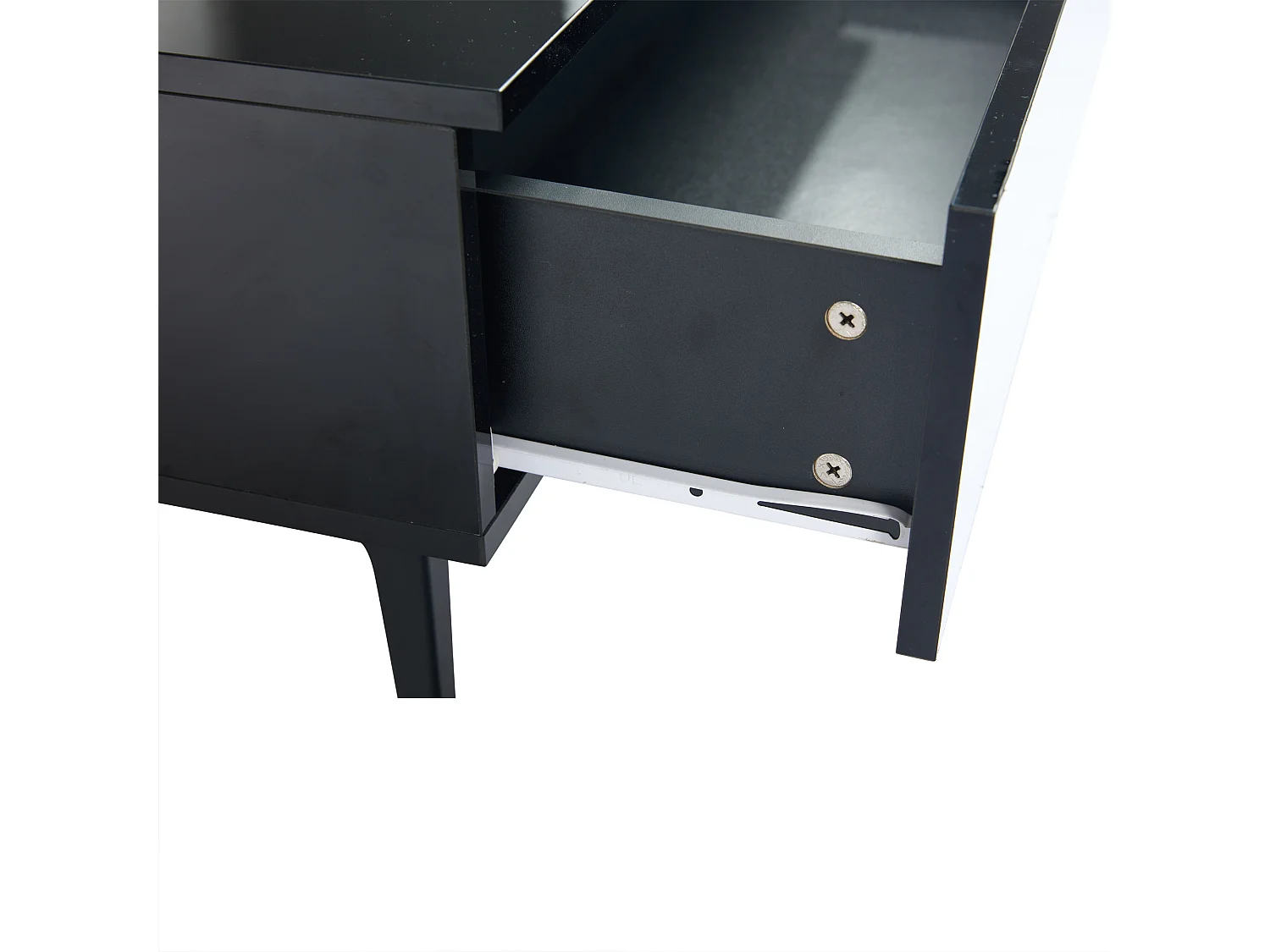 Table basse 70x70x35cm réglable hauteur avec rangement LED noir pour salon et bureau