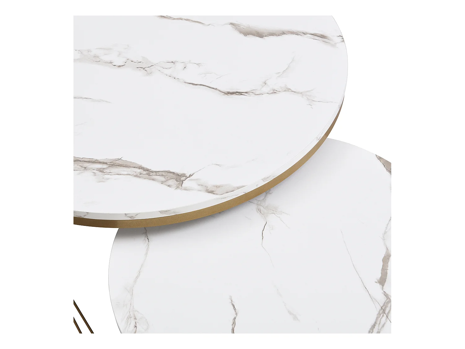 Set van 2 in elkaar passende salontafels 70x70x45 cm bijzettafel met lades wit MDF materiaal voor woonkamer