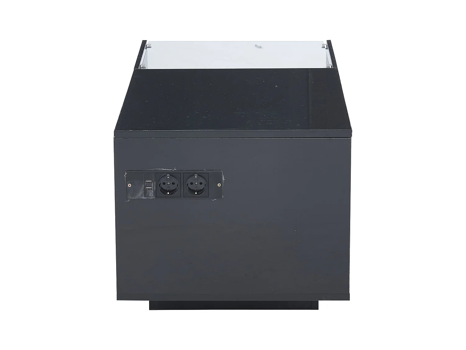 Salontafel 95x48x42 cm LED verstelbare lade geïntegreerde opbergdoos zwart moderne woonkamer