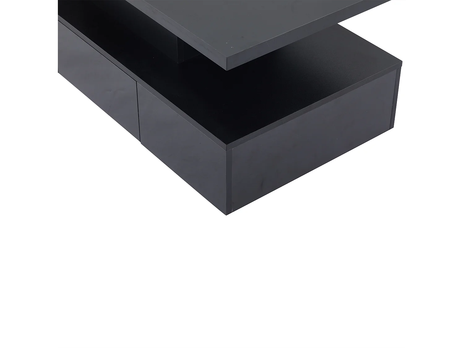 Table basse 100x50x39 cm, éclairage LED dimmable 16 couleurs, 4 modes, 1 tiroir coulissant, panneau de particules, noir