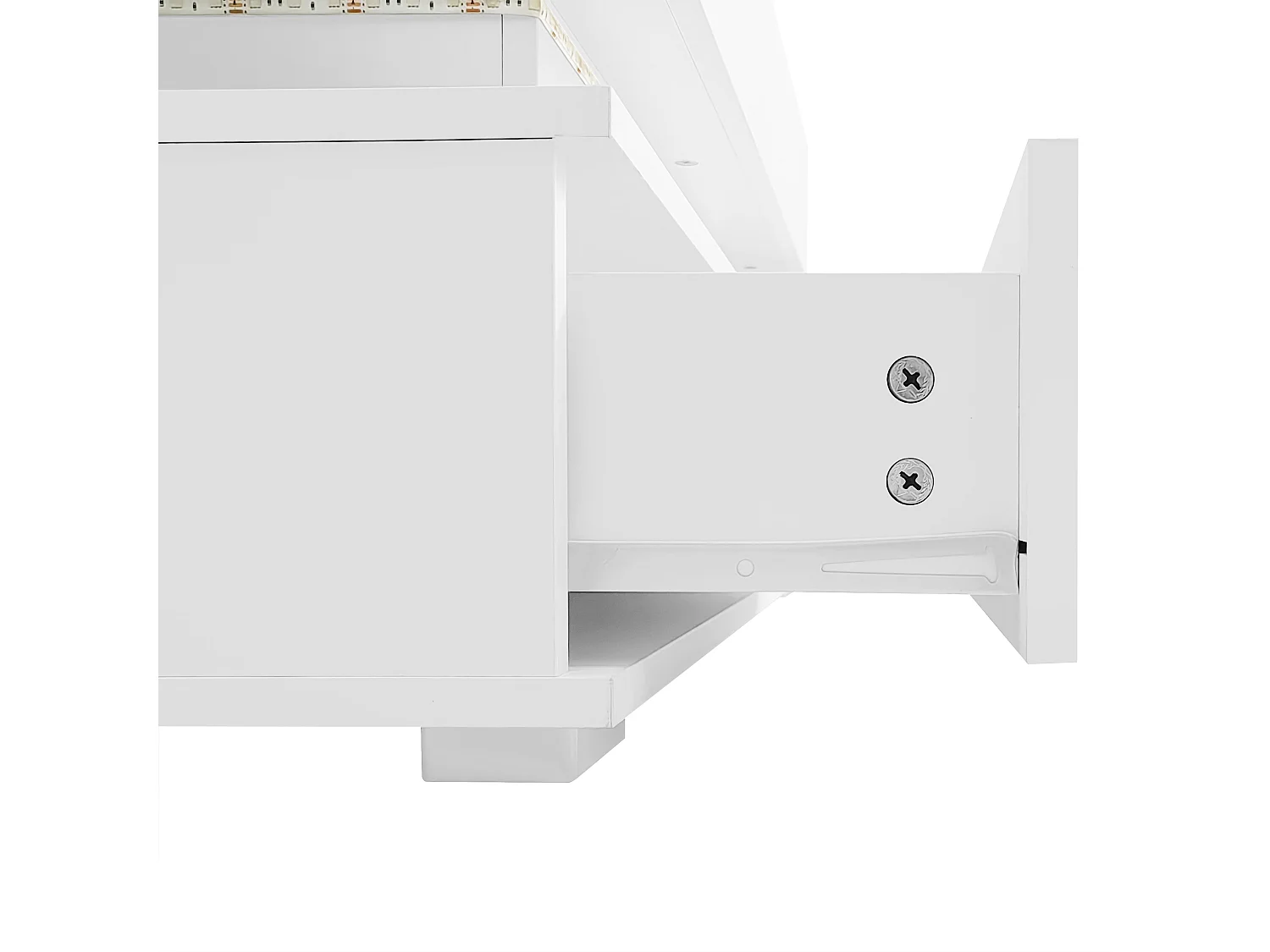 Salontafel 100x50x44 cm LED app 2 laden wit vak voor woonkamer