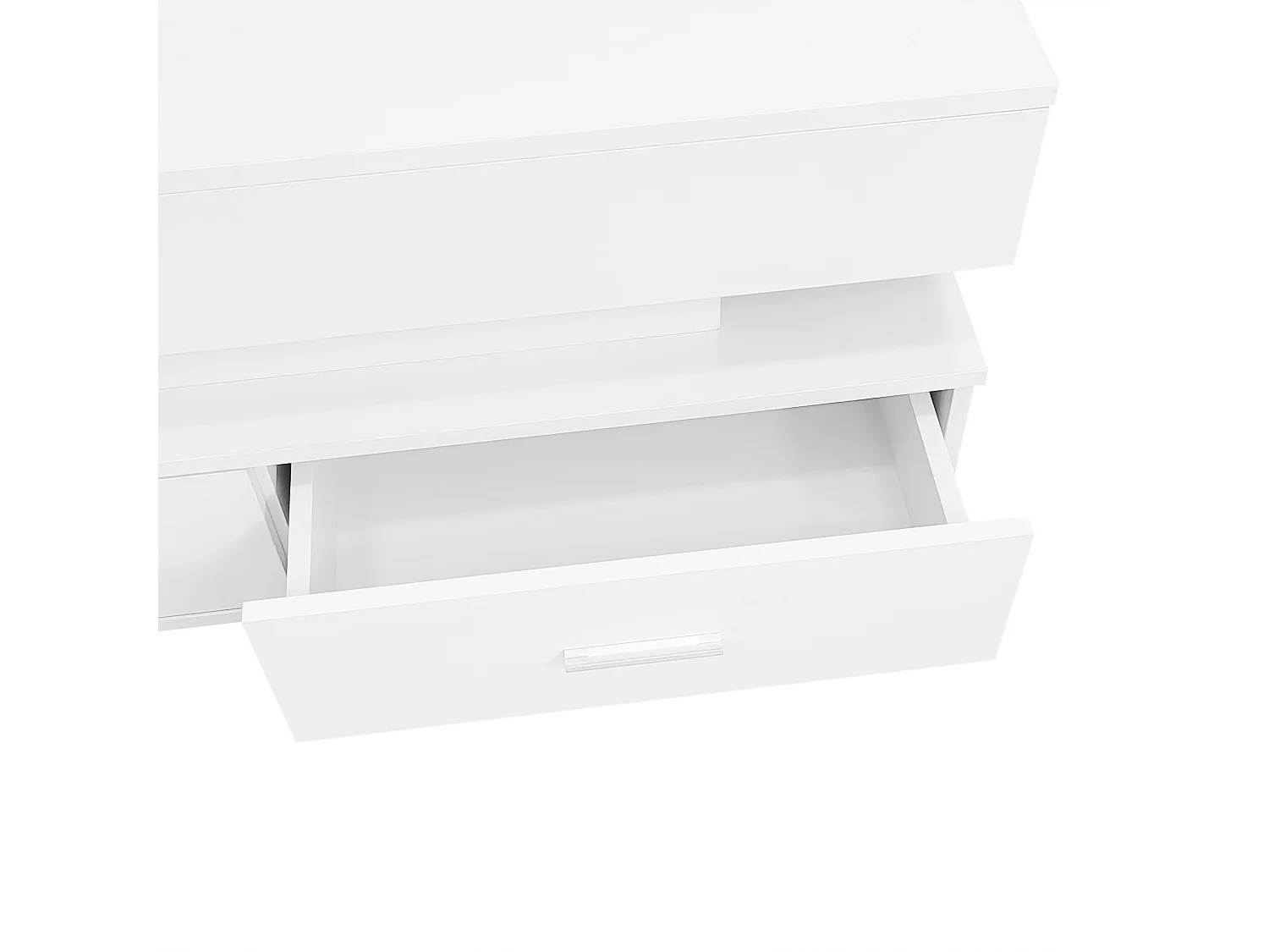 Salontafel 100x50x44 cm LED app 2 laden wit vak voor woonkamer