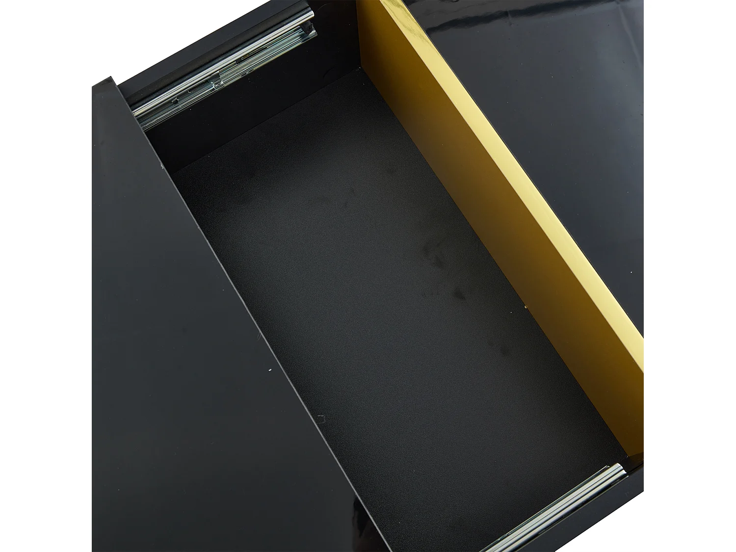 Table basse 100x50x35 cm moderne 4 tiroirs rangement intégré noir salon appartement