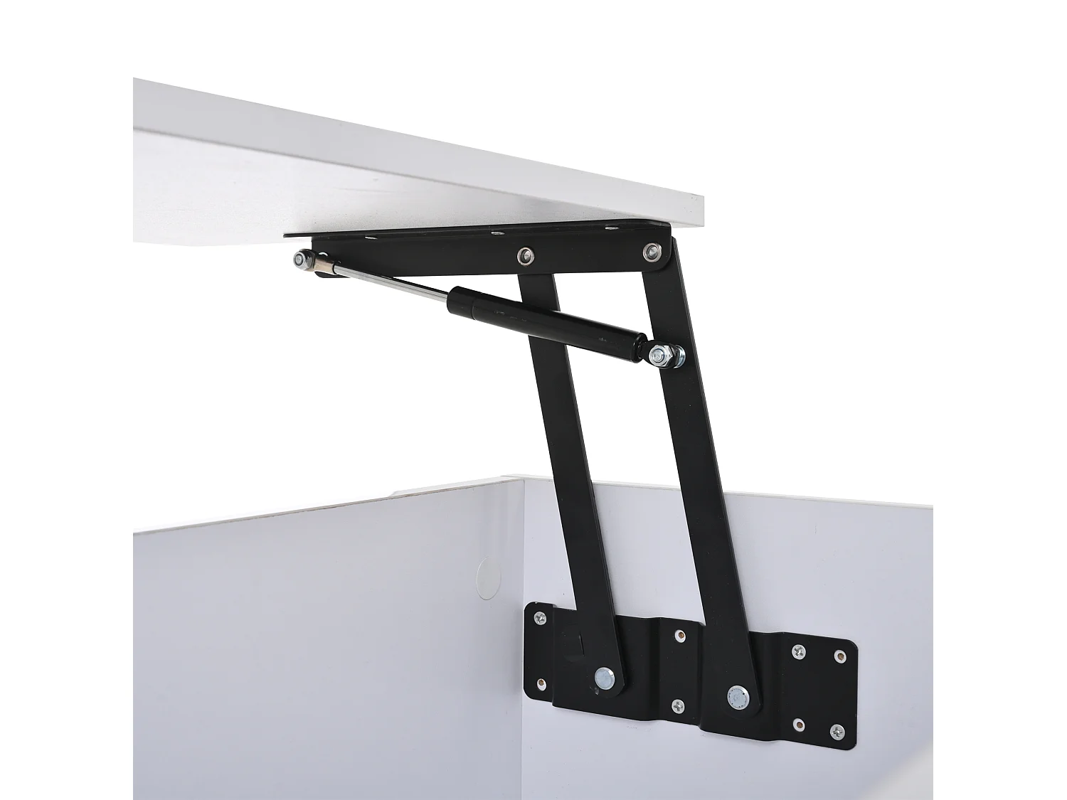 Table basse 100x50x40 cm LED réglable tiroir rangement intégré prise blanc salon contemporain