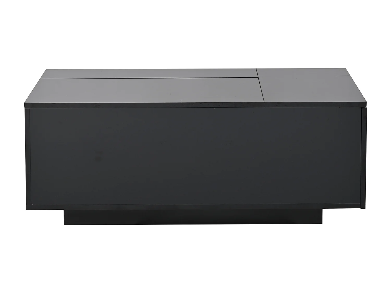 Table basse 100x50x40 cm LED réglable tiroir rangement intégré prise noir salon contemporain