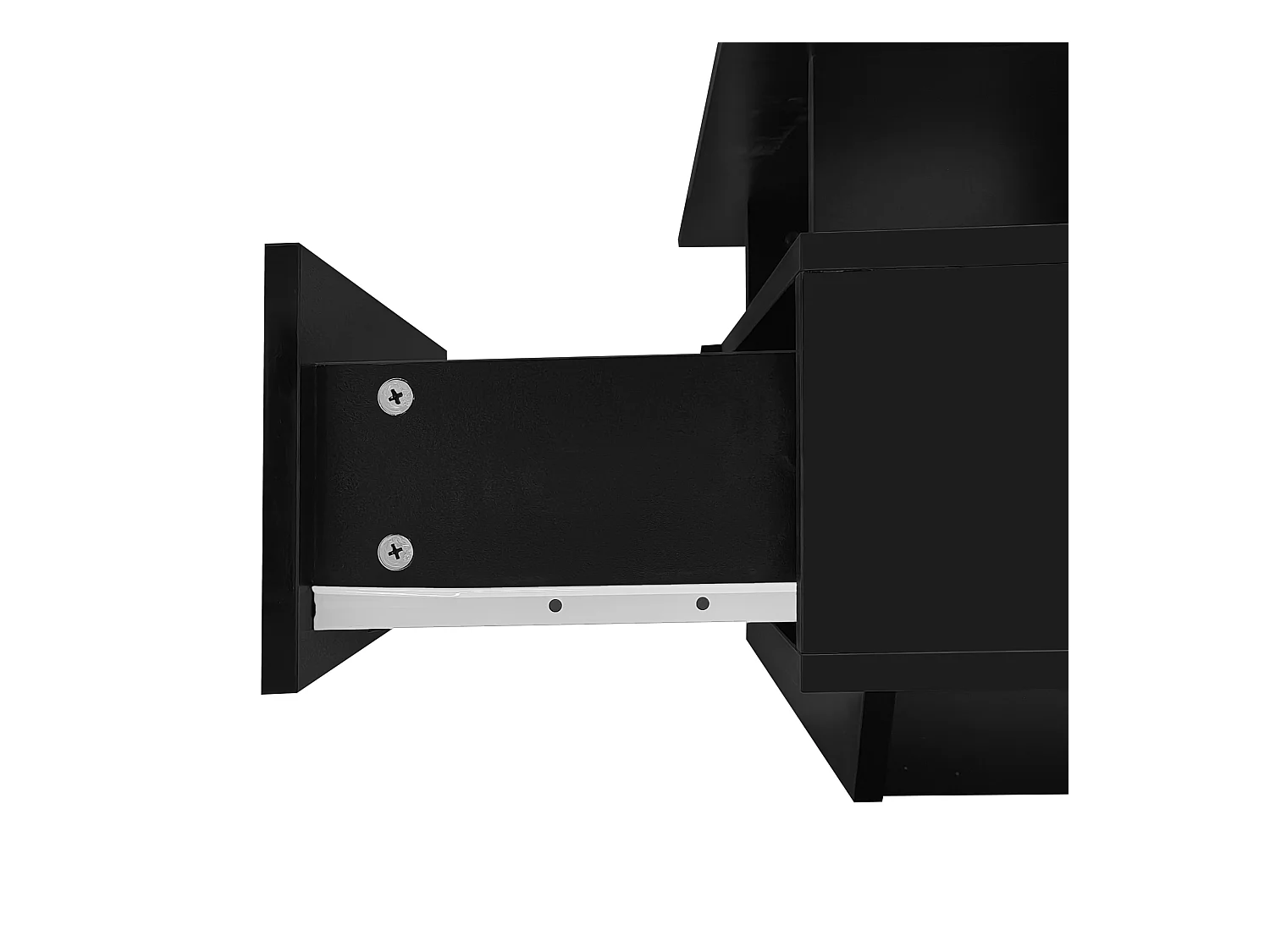 Table basse 90x55x41 cm LED 2 tiroirs noir salon contemporain