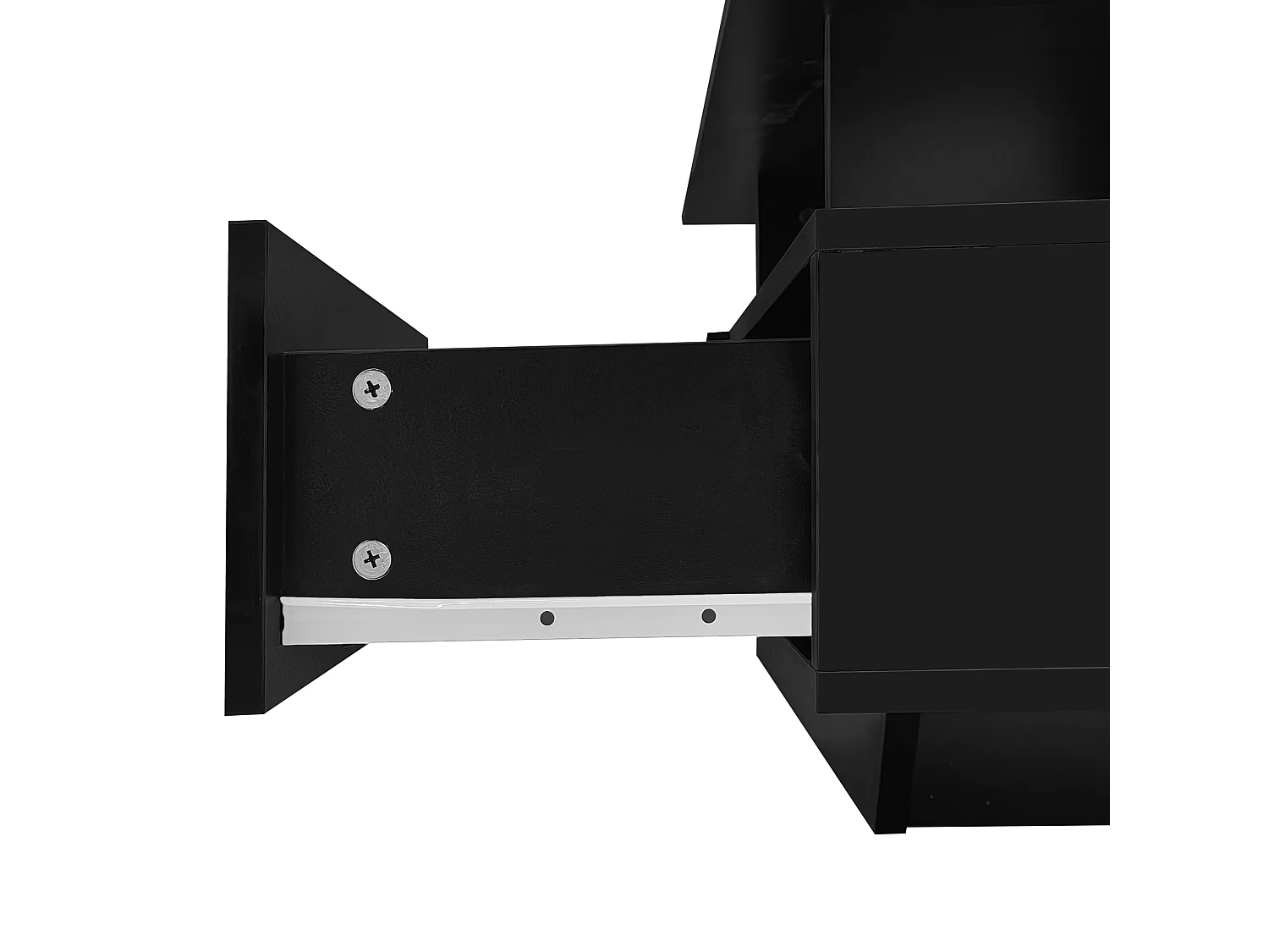 Table basse 90x55x41 cm LED 2 tiroirs noir salon contemporain