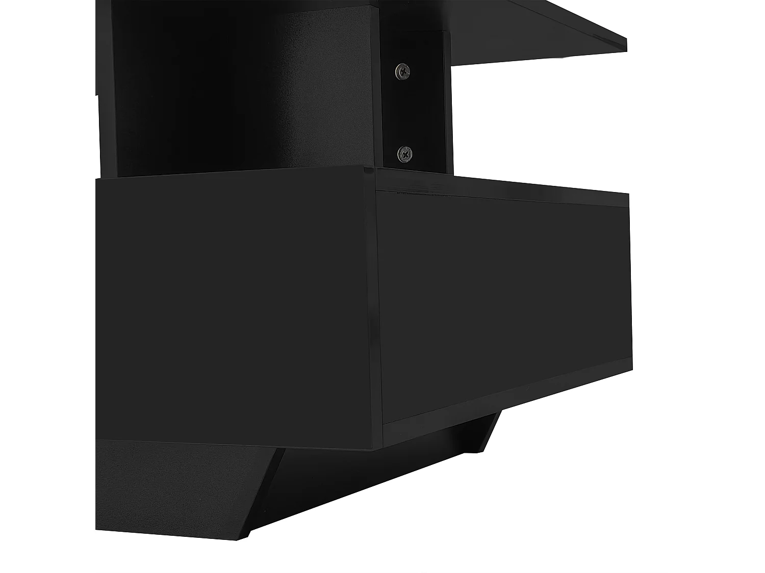 Table basse 90x55x41 cm LED 2 tiroirs noir salon contemporain