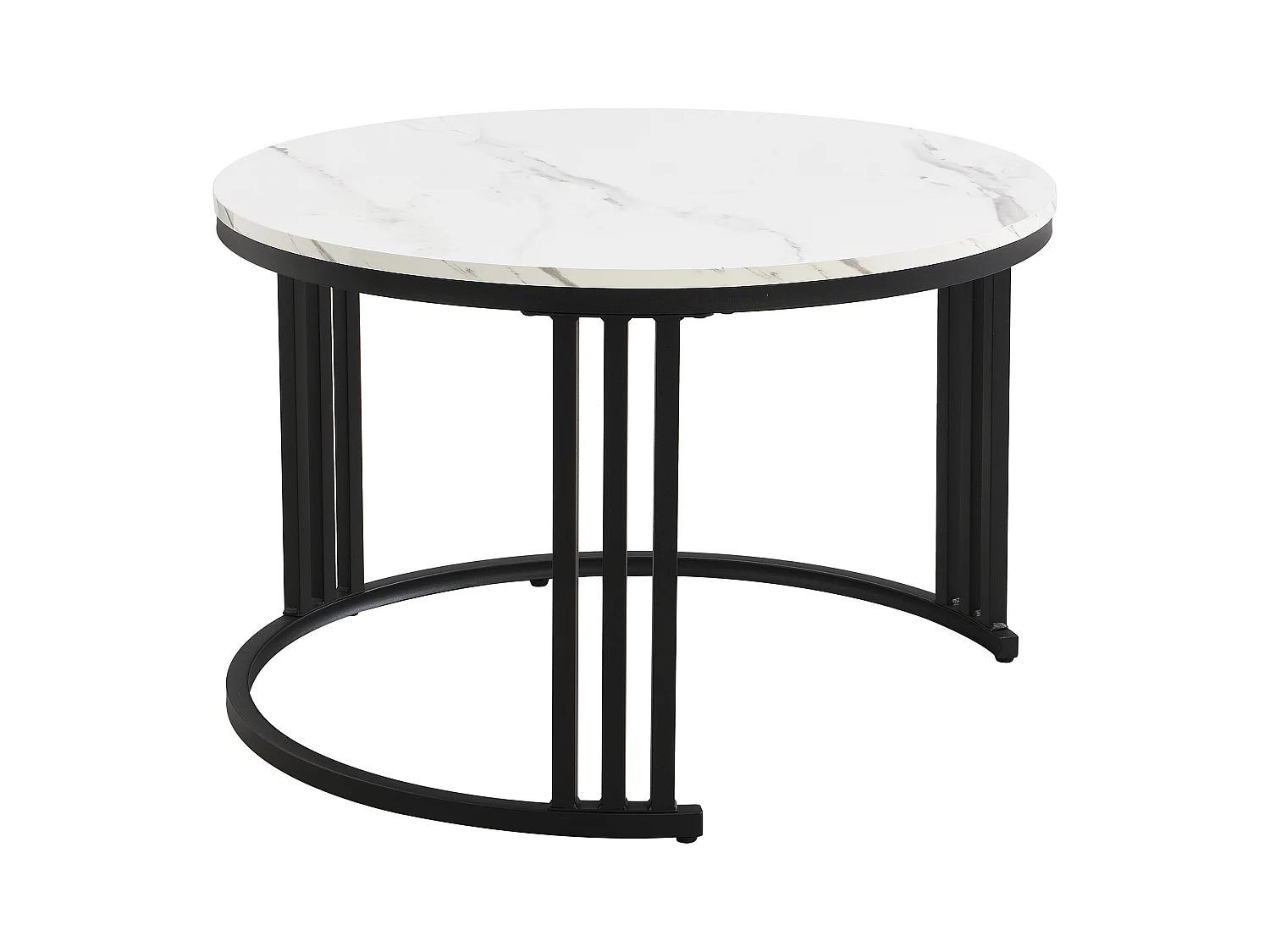 Set van twee tafels 70x70x46cm met twee laden twee tafelbladen en opslagruimte brengen Materiaal MDF en zwart