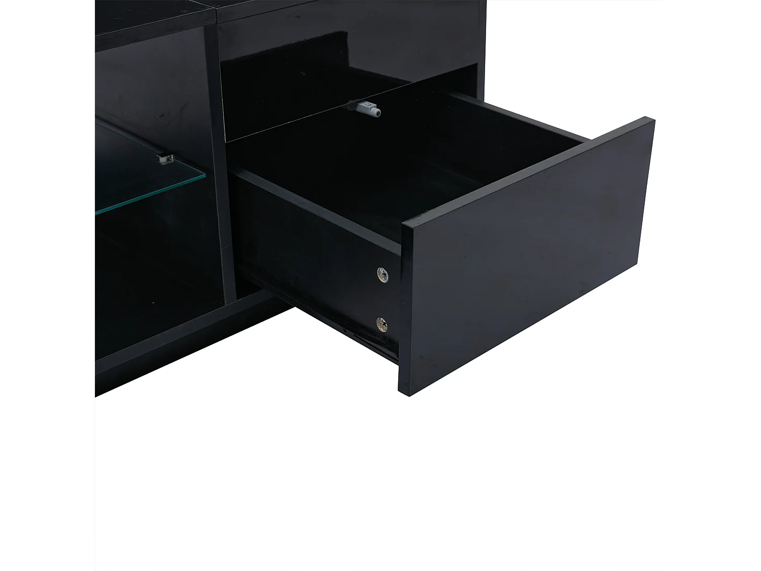 Verstelbare salontafel LED lade gehard glas geïntegreerde opbergruimte multifunctionele moderne woonkamer