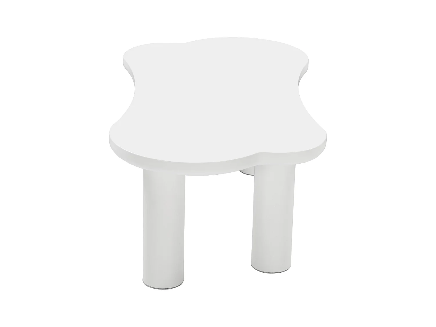 Salontafel 113x58x405cm onregelmatig botvormig MDF-blad en PVC-poten Wit voor woonkamer