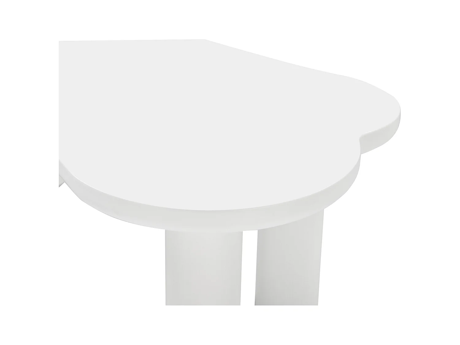 Salontafel 113x58x405cm onregelmatig botvormig MDF-blad en PVC-poten Wit voor woonkamer