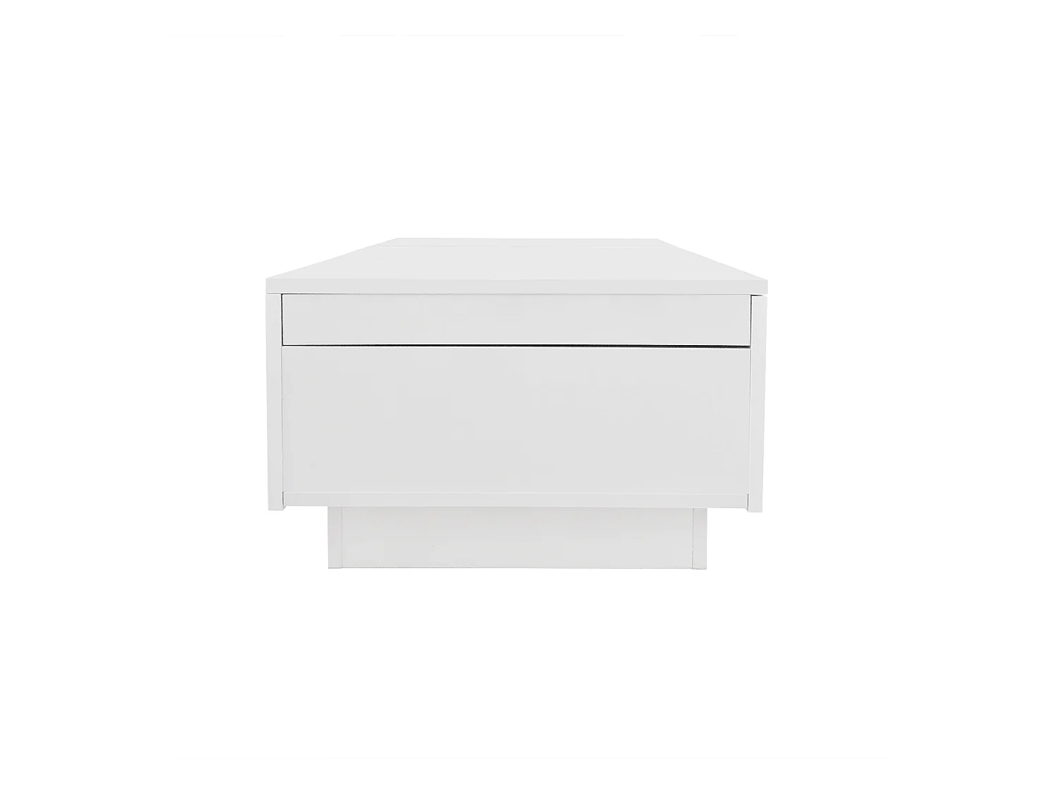 Salontafel 100x50x31cm met hoogglans tafelblad verborgen opslagvakken en twee laden brengen Materiaal Spaanplaat en Wit