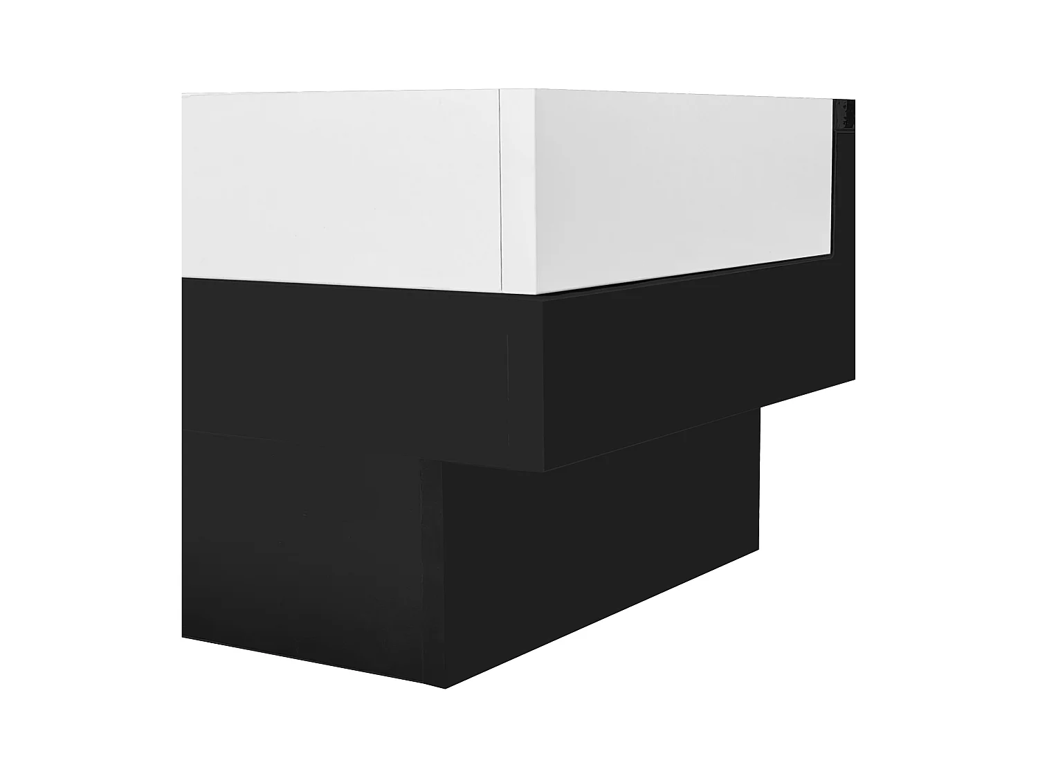 Salontafel 72x72x30cm met LED verlichting en losneembare opslagdozen brengen Materiaal Spaanplaat en zwart