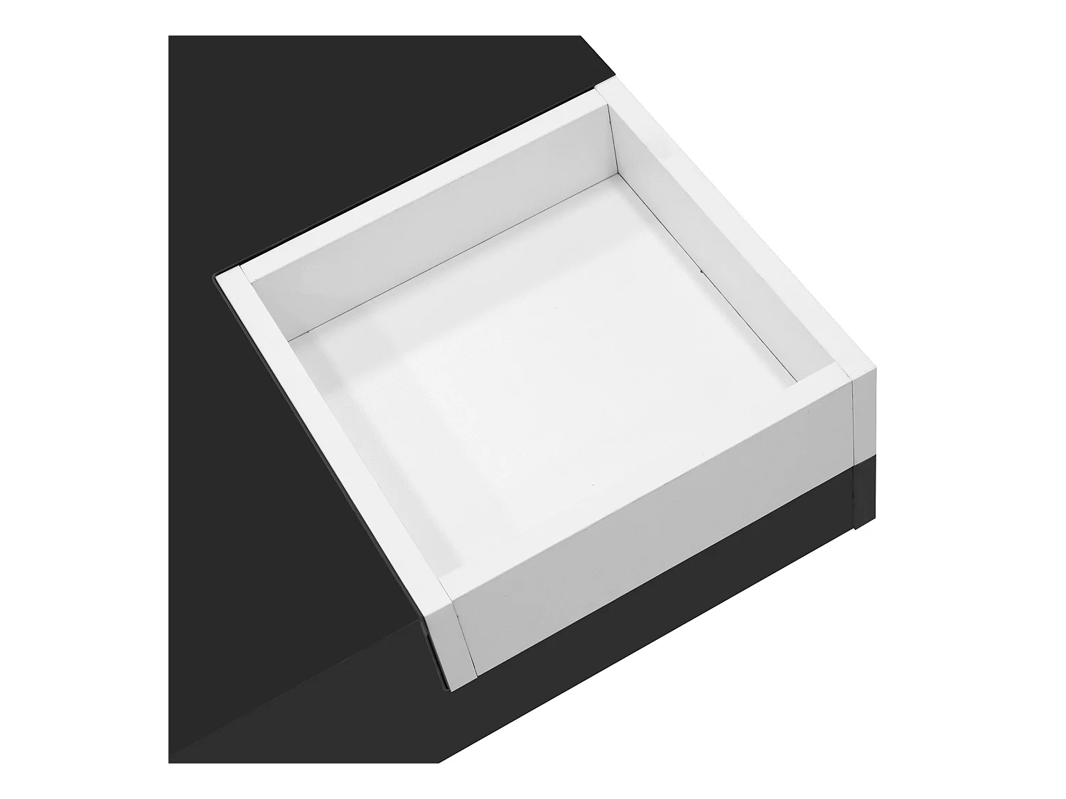 Salontafel 72x72x30cm met LED verlichting en losneembare opslagdozen brengen Materiaal Spaanplaat en zwart