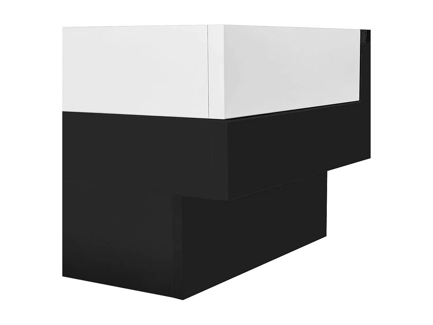 Table basse 72x72x30cm LED avec Boîtes de rangement amovibles Matériel Particle Board noir