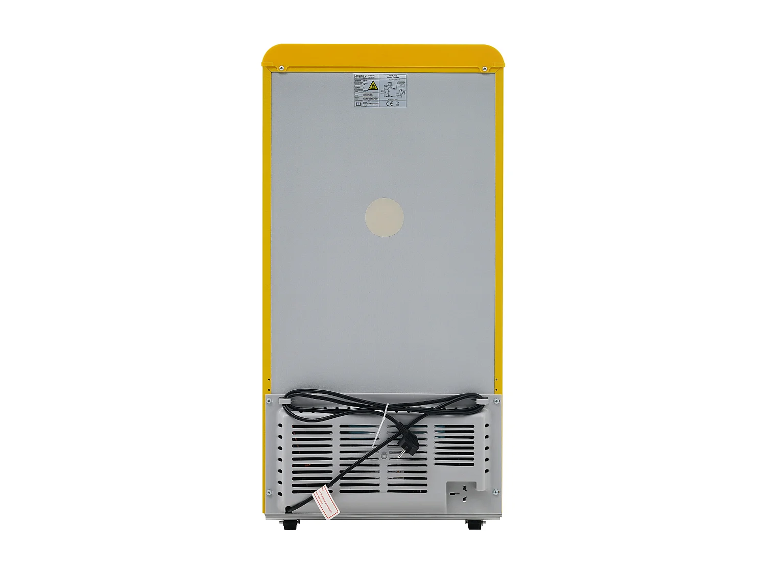 Réfrigérateur 46x45x91cm 2 Portes 72L Total 21L Congélateur LED Espace de rangement Matériel Iron et Jaune