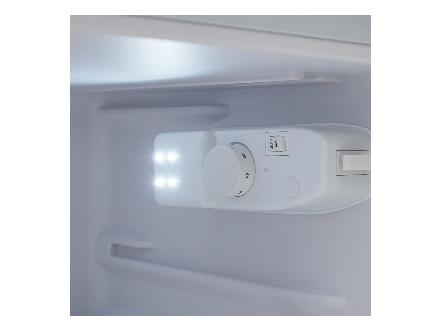 Réfrigérateur 46x45x91cm 2 Portes 72L Total 21L Congélateur LED Espace de rangement Matériel Iron et Blanc