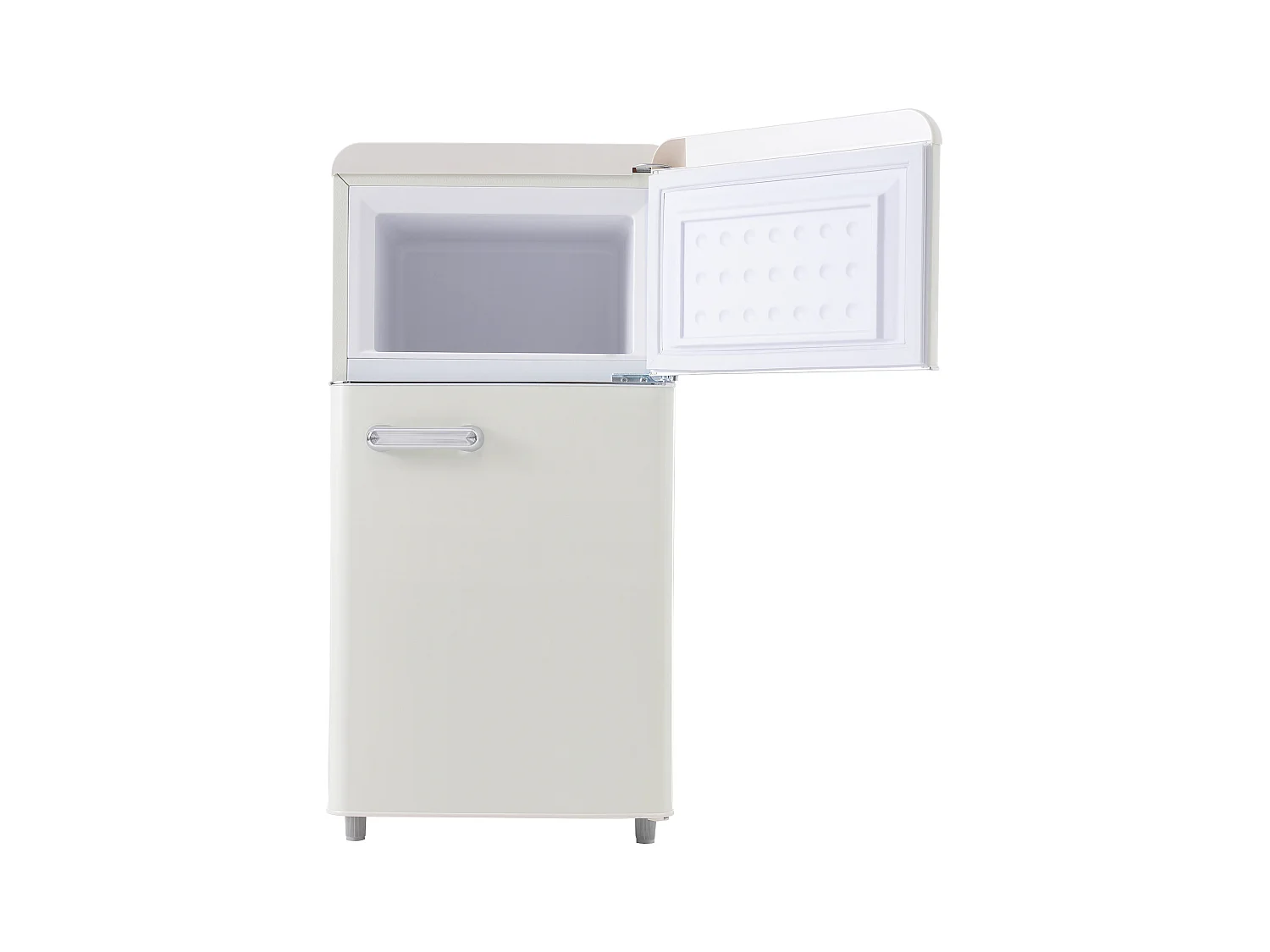 Réfrigérateur 46x45x91cm 2 Portes 72L Total 21L Congélateur LED Espace de rangement Matériel Iron et Blanc