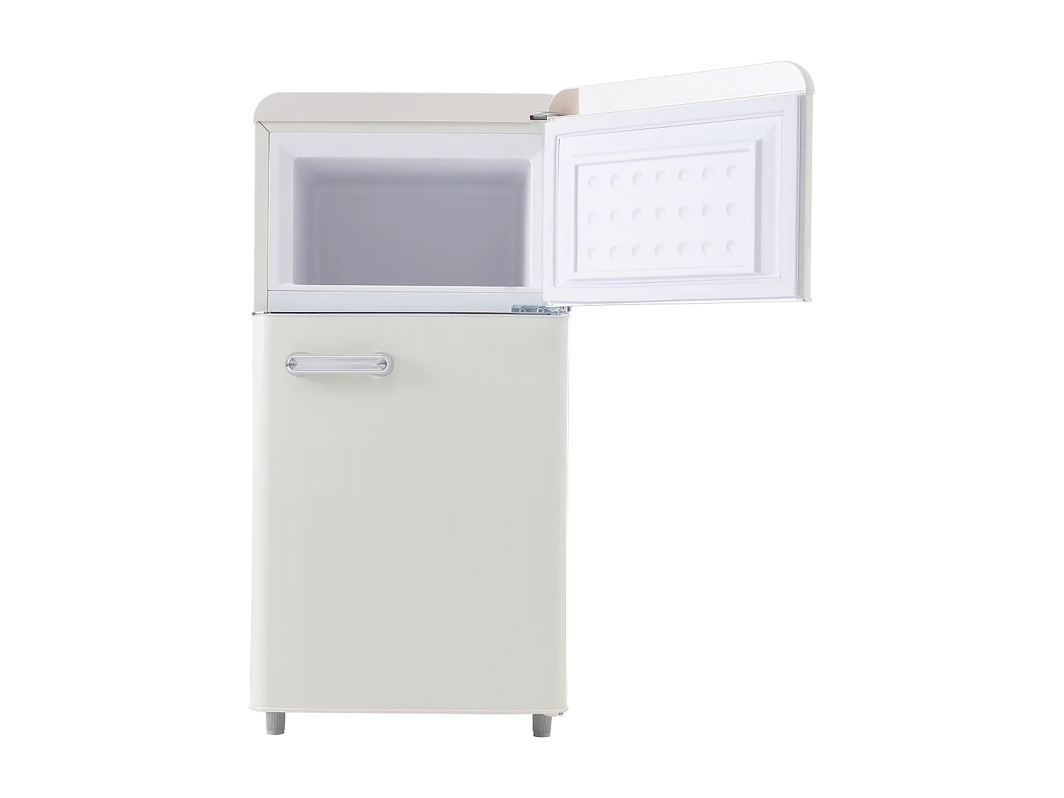 Réfrigérateur 46x45x91cm 2 Portes 72L Total 21L Congélateur LED Espace de rangement Matériel Iron et Blanc