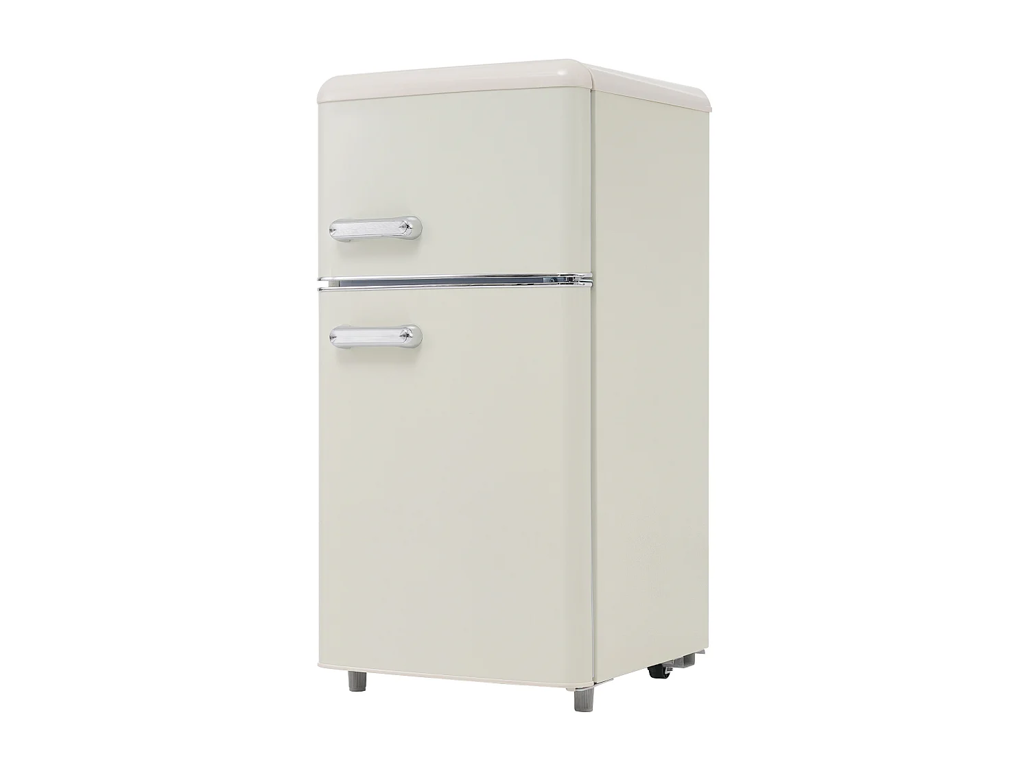 Réfrigérateur 46x45x91 cm, double porte, compartiment congélateur 21 L, étagères réglables, fer et plastique, blanc