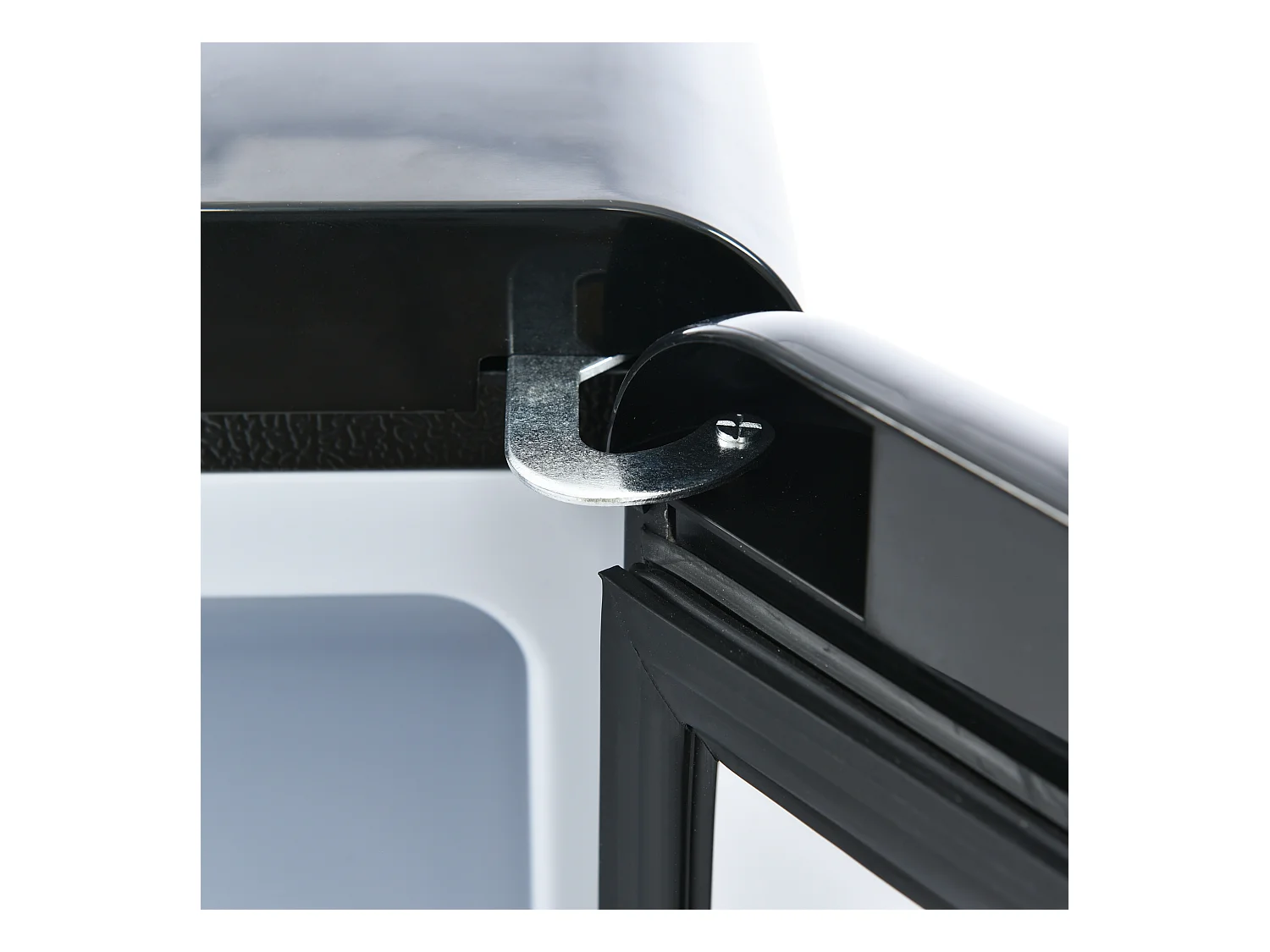 Réfrigérateur 45.5x41x101cm 2 Portes 92L Total 28L Congélateur Porte Rayon Verre 3 Étagères Matériel Plastique et Noir