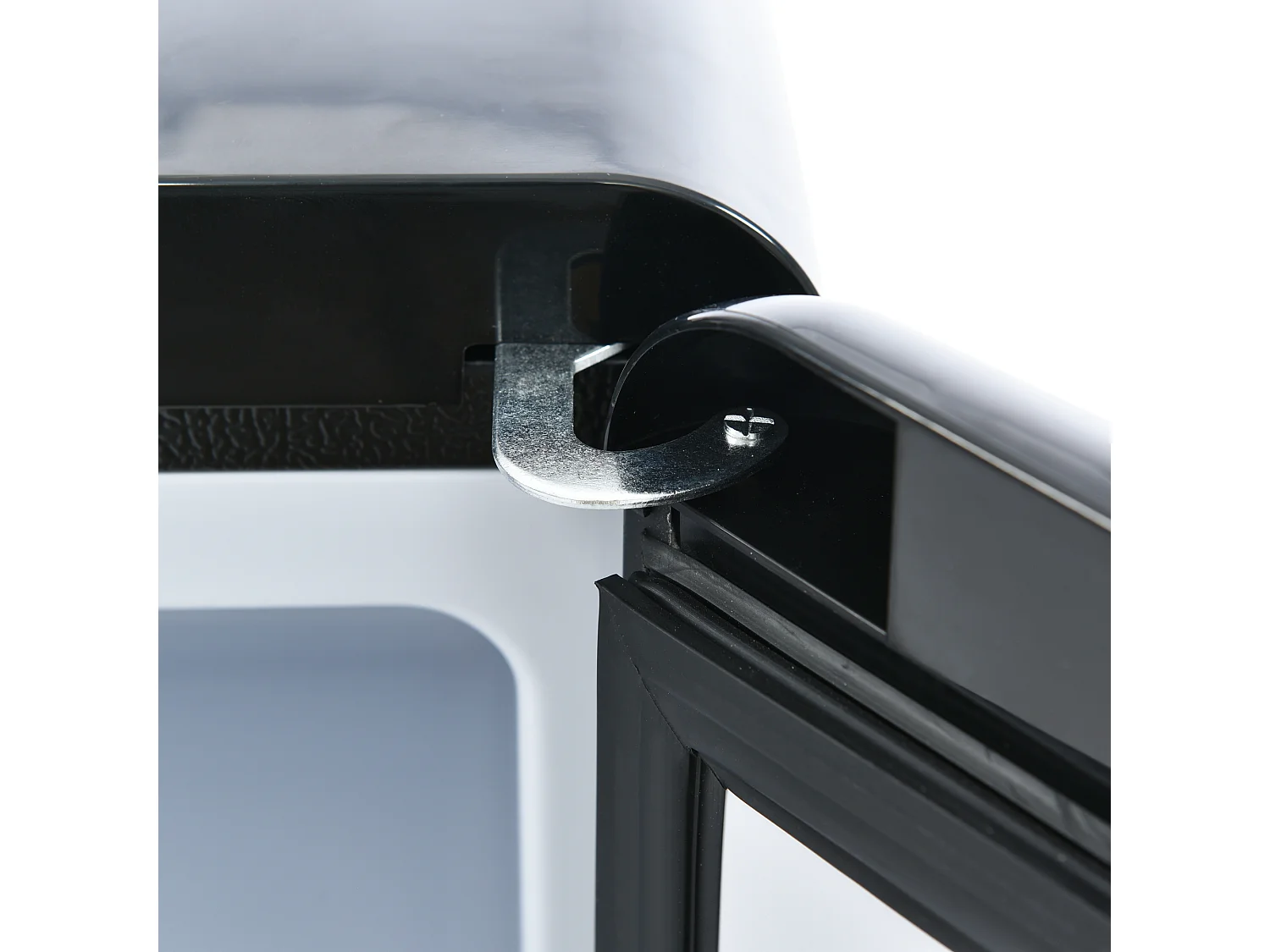 Réfrigérateur 45.5x41x101cm 2 Portes 92L Total 28L Congélateur Porte Rayon Verre 3 Étagères Matériel Plastique et Noir