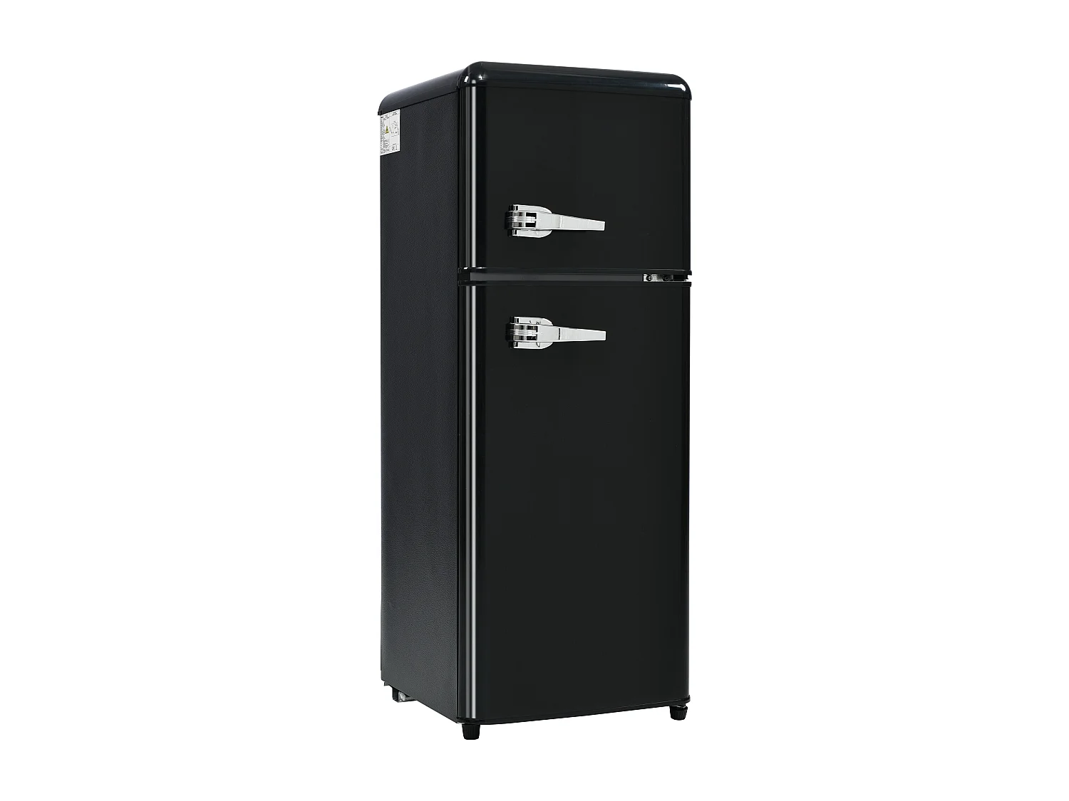 Réfrigérateur congélateur 2 portes 105.5x41x45.5 cm, 92 L, 7 niveaux de température, éclairage LED, plastique noir