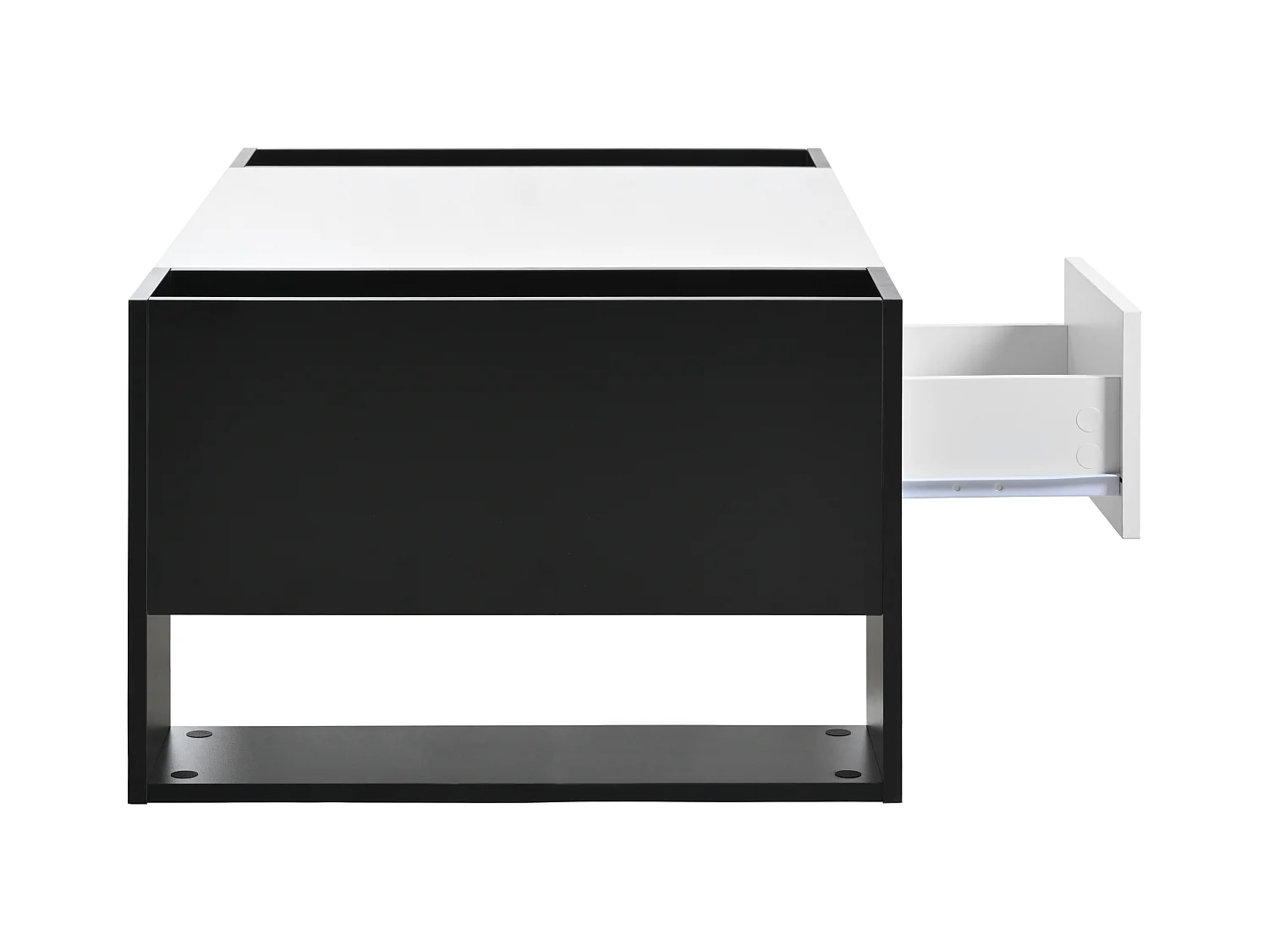 Table basse 105x60x40.5cm Un tiroir Espace de rangement Matériel MDF Blanc pour salon