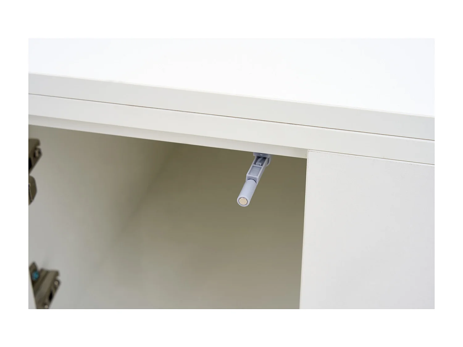 Table basse mécanisme double élévation rangement intégré effet Blanc salon moderne