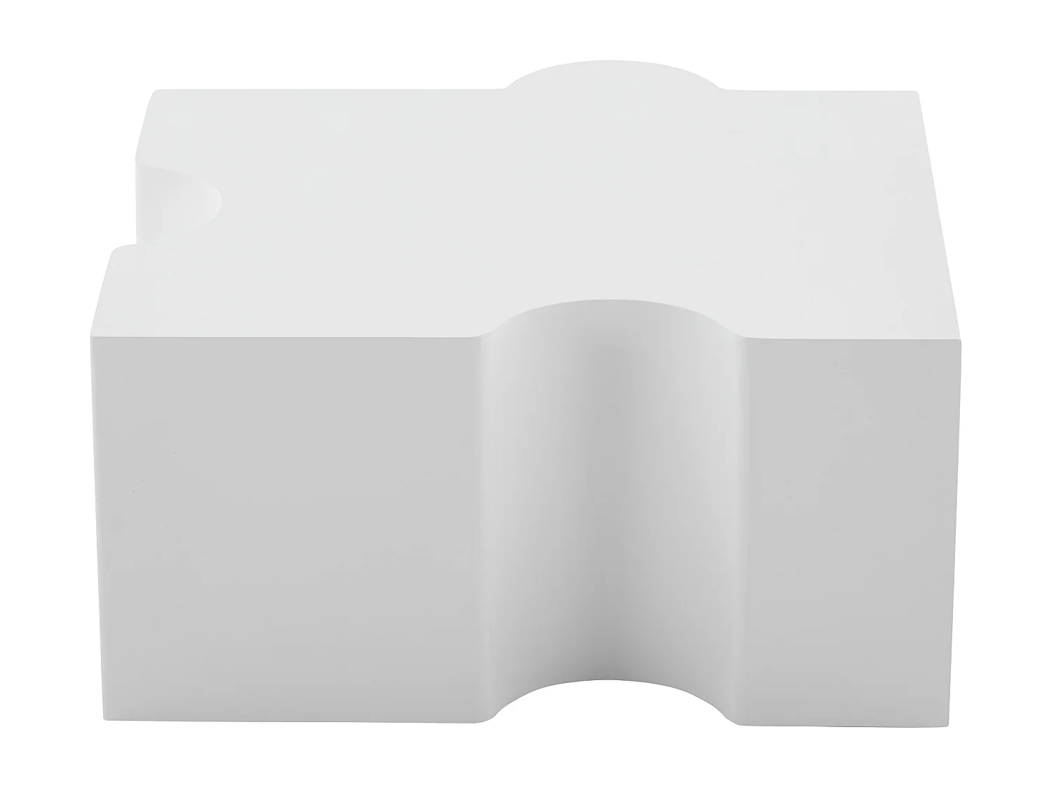 Lot de 2 tables basses 65x60x32 cm modulables design puzzle séparables blanc salon