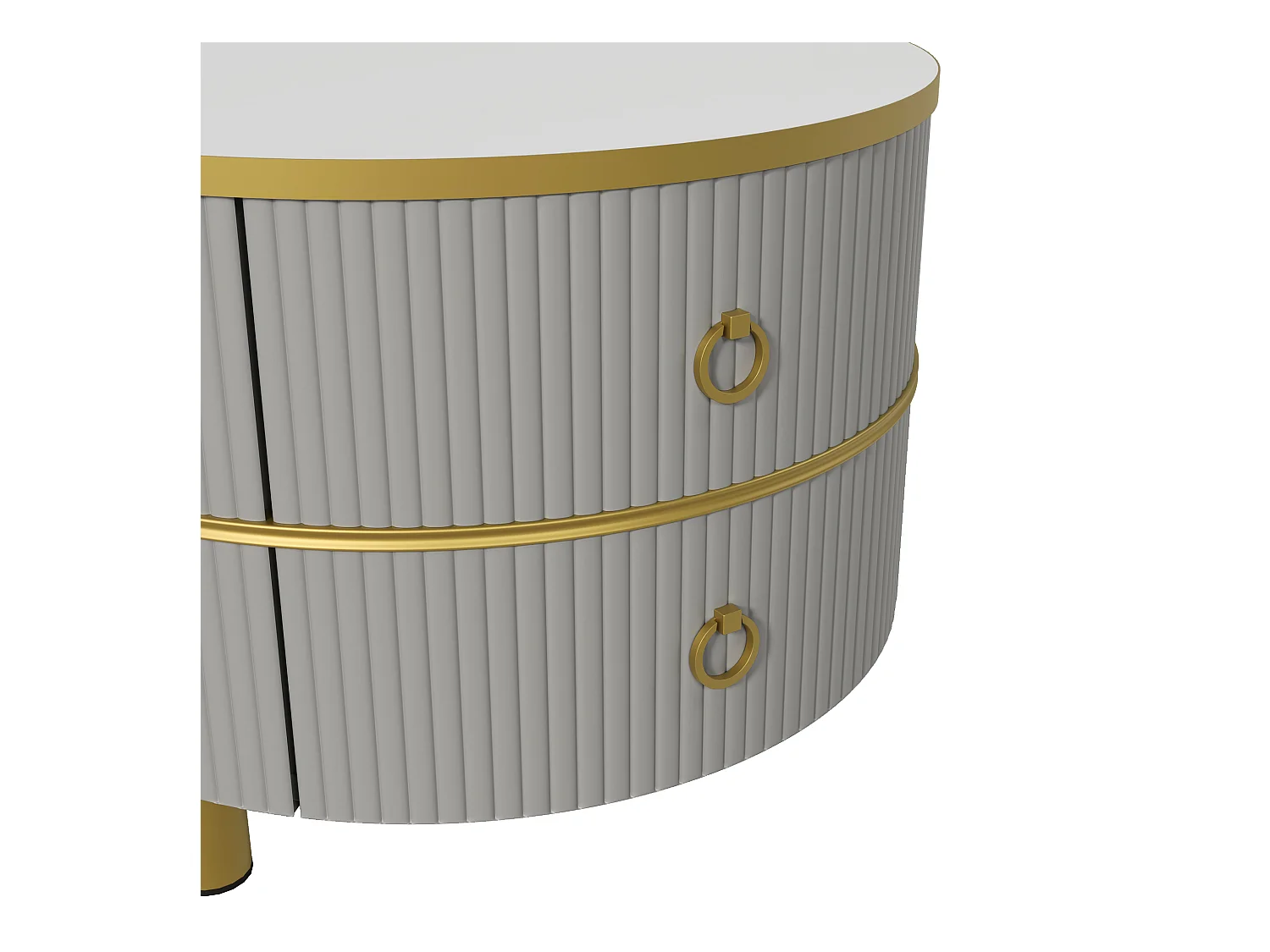 Set van twee tafels 70x70x45cm met twee laden twee werkbladen en opslagruimte brengen Materiaal MDF en grijs