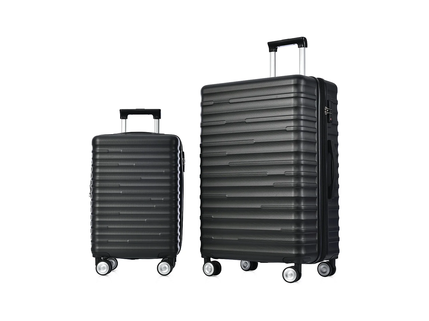 Bagage à main à coque rigide 50x31x76.5cm Trois tailles Cadenas TSA Etanche Poignée télescopique Matériel ABS Noir