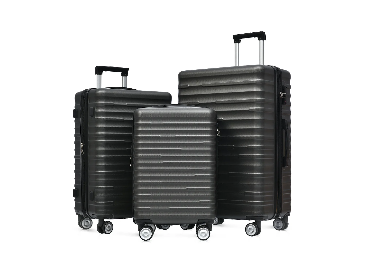 Bagage à main à coque rigide 50x31x76.5cm Trois tailles Cadenas TSA Etanche Poignée télescopique Matériel ABS Noir