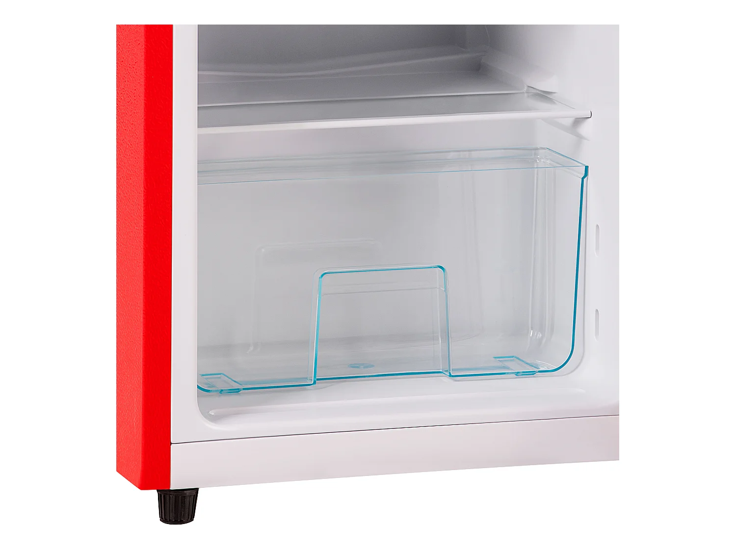 Réfrigérateur 45.5x42x88.8cm 2 Portes 60L Total 22L Congélateur LED Espace de rangement Matériel Iron et Rouge