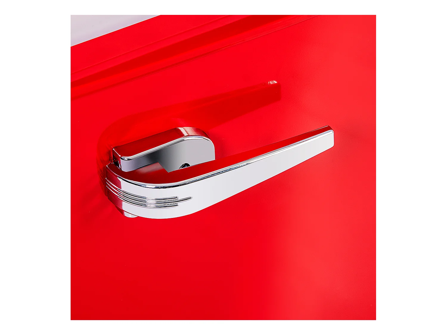 Réfrigérateur 45.5x42x88.8cm 2 Portes 60L Total 22L Congélateur LED Espace de rangement Matériel Iron et Rouge