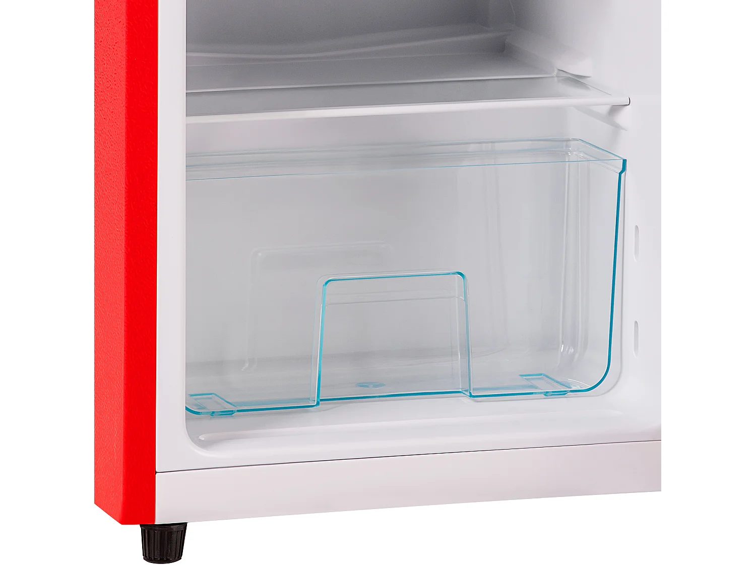 Réfrigérateur 45.5x42x88.8cm 2 Portes 60L Total 22L Congélateur LED Espace de rangement Matériel Iron et Rouge