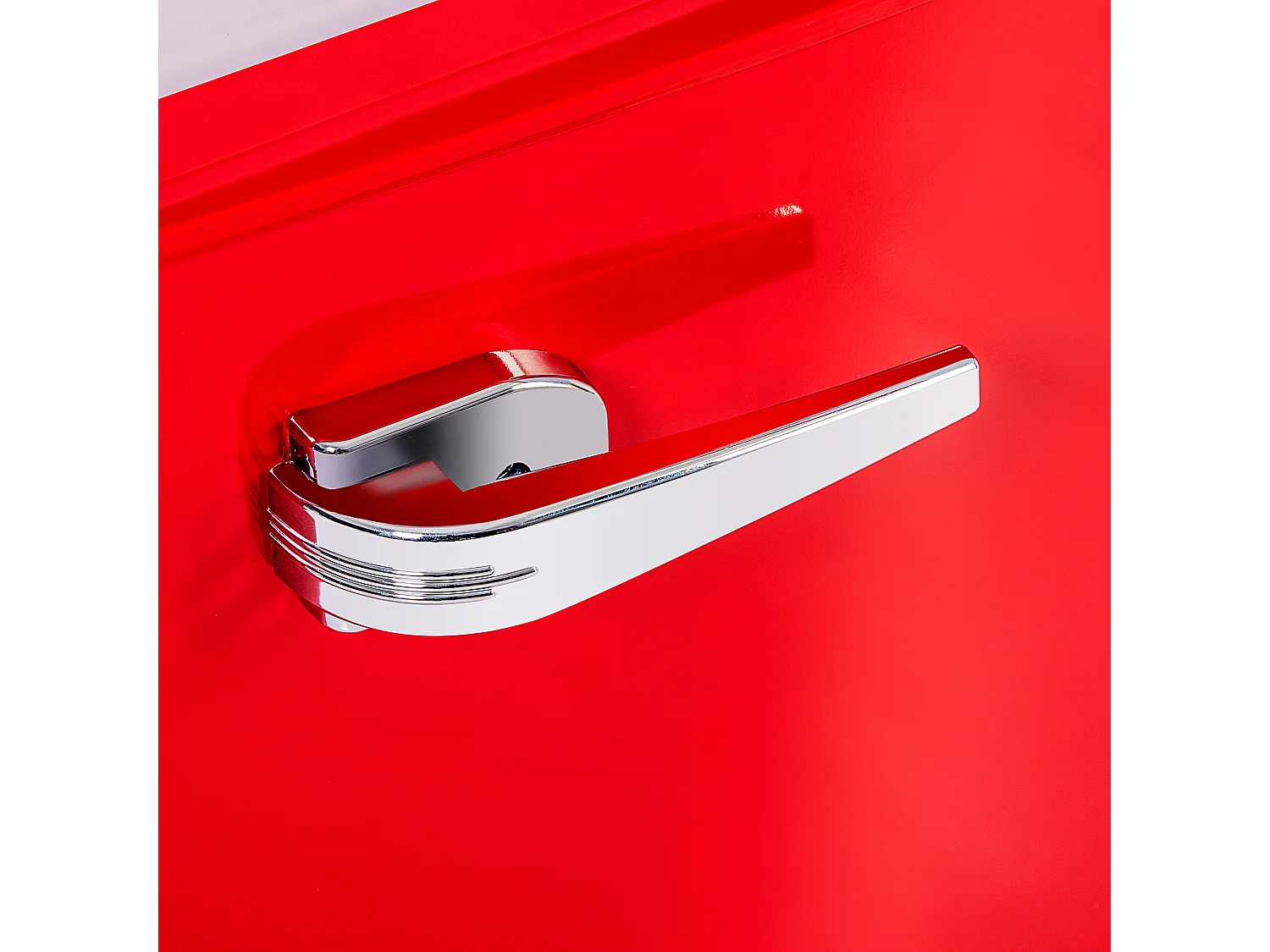 Réfrigérateur 45.5x42x88.8cm 2 Portes 60L Total 22L Congélateur LED Espace de rangement Matériel Iron et Rouge