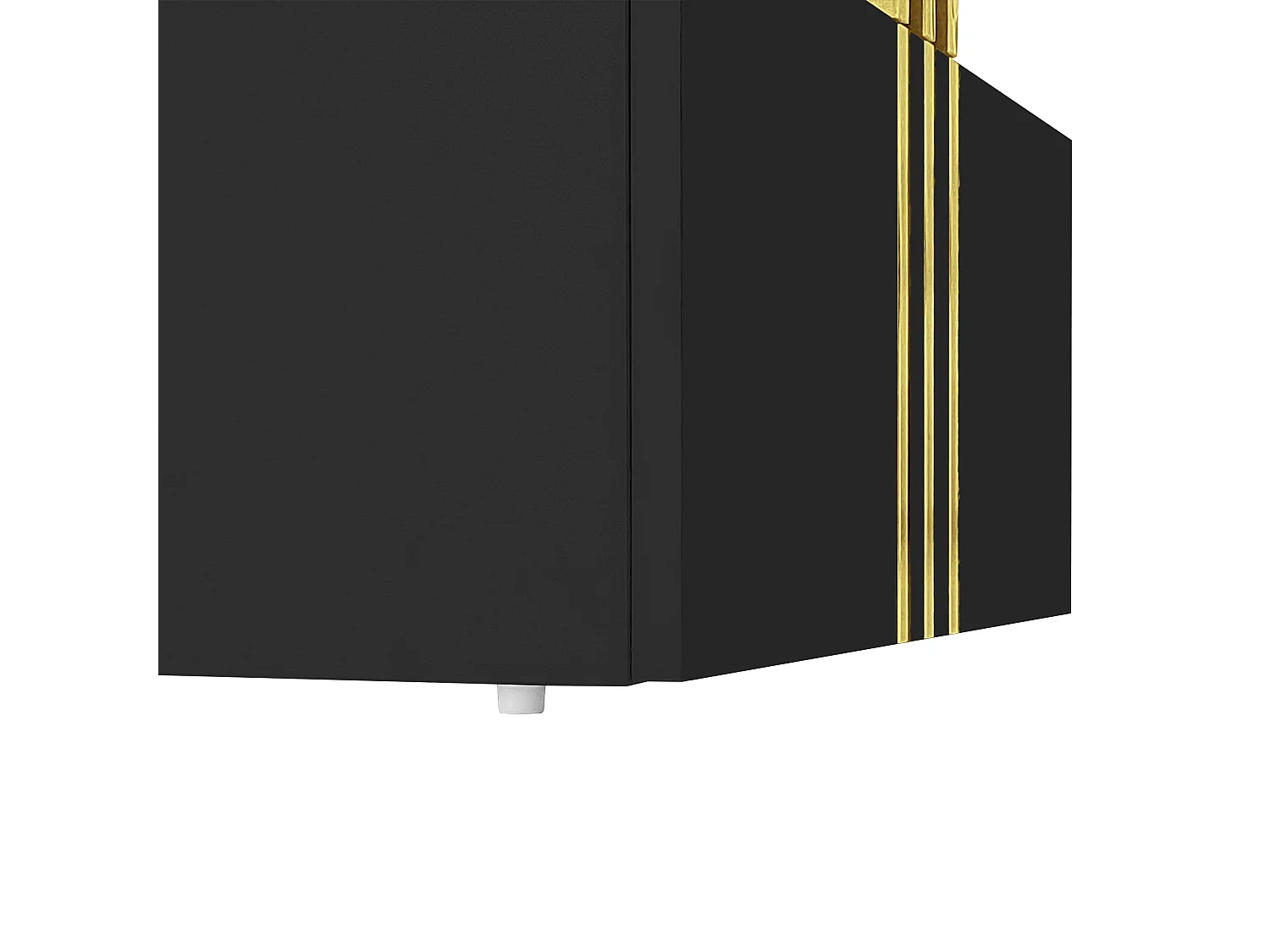 Table basse rectangulaire 100x50x40 cm, plateau haut brillant marbré, 2 tiroirs, panneau de particules, noir