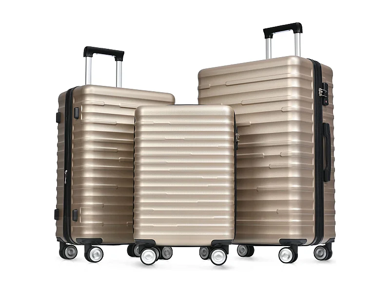 Bagage à main à coque rigide 50x31x76.5cm Trois tailles Cadenas TSA Etanche Poignée télescopique Matériel ABS Gris