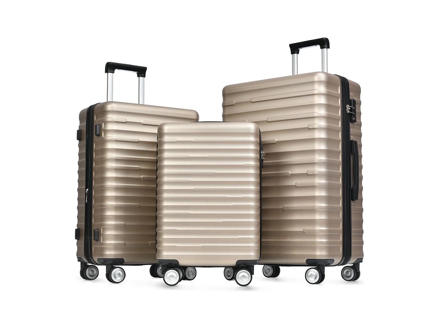 Bagage à main à coque rigide 50x31x76.5cm Trois tailles Cadenas TSA Etanche Poignée télescopique Matériel ABS Gris